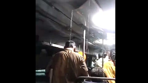 rain inside govt bus