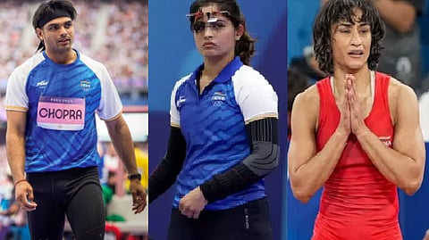 நீரஜ் சோப்ரா, மனு பாக்கர், வினேஷ் போகத்