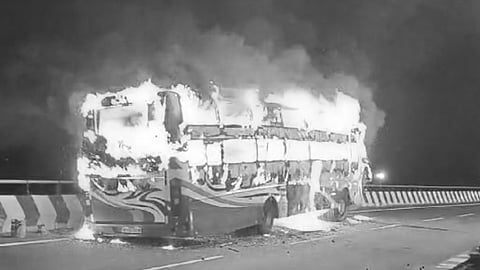 Omni bus fire accident
