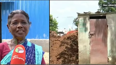 தற்காலிக வீடு பெற்ற மூதாட்டி