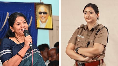 திமுக எம்.பி. கனிமொழி - வந்திதா பாண்டே