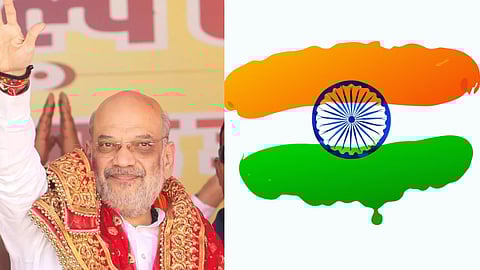 அமித் ஷா - இந்திய கொடி