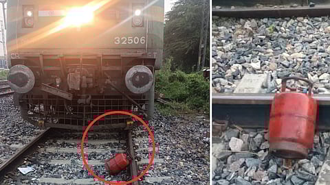 உத்தரப்பிரதேசம்: தண்டவாளத்தில் கிடந்த சமையல் சிலிண்டர்