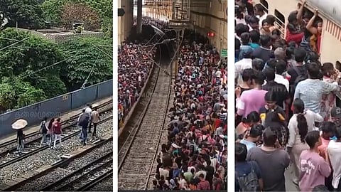 வேளச்சேரி ரயில் நிலையத்தில் மக்கள் கூட்டம்