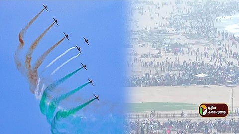 வான்படை சாகசம், மெரினாவில் திரண்டு இருக்கும் மக்கள்