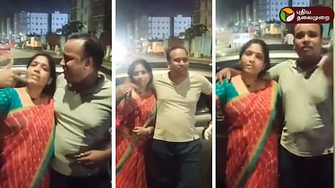 குடிபோதையில் காவலர்களை அவதூறாக பேசிய ஜோடி