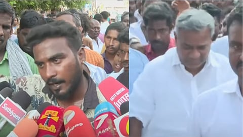 உயிரிழந்தவரின் உறவினர், தவெக பொதுச்செயலாளர் ஆனந்த்