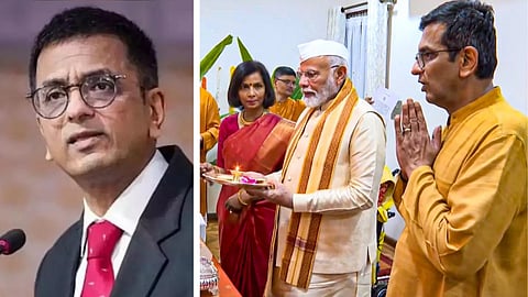 உச்சநீதிமன்ற தலைமை நீதிபதியான சந்திரசூட் - பிரதமர் மோடி