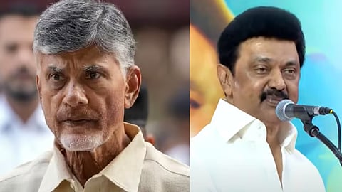 ஆந்திர முதல்வர் சந்திரபாபு நாயுடு - தமிழ்நாடு முதல்வர் மு.க.ஸ்டாலின்