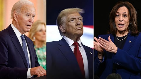 ஜோ பைடன், டொனால்ட் ட்ரம்ப், கமலா ஹாரிஸ்
