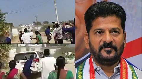 அதிகாரிகள் வாகனங்களின் மேல் தாக்குதல் நடத்திய கிராமத்தினர், தெலங்கானா முதல்வர் ரேவந்த் ரெட்டி