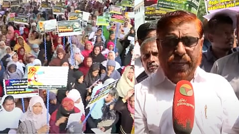 வக்பு சட்டத்திருத்திற்கு எதிராக நெல்லையில் போரட்டம்