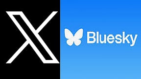 x and bluesky social pages