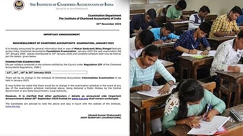 சிஏ தேர்வு தேதி மாற்றம்