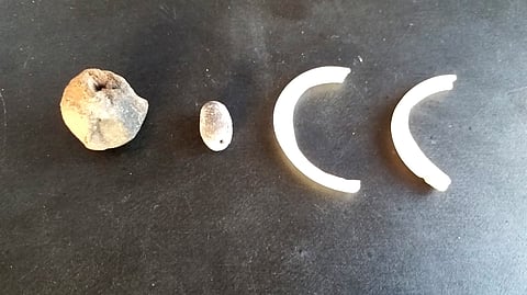 அகழாய்வில் கண்டறியப்பட்ட சங்கு வளையல்கள்