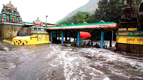 திருமூர்த்தி மலை பகுதியில் வெள்ளப் பெருக்கு