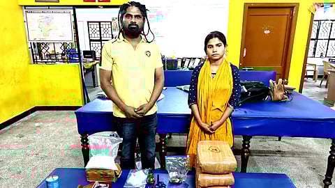 இளம் பெண் உள்ளிட்ட இருவர் கைது