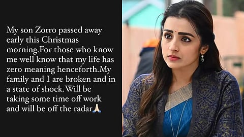 actress trisha shared sad message
