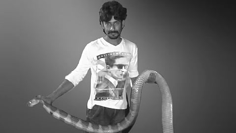 பாம்பு பிடி வீரரான சஜூராஜன், அப்பகுதியில் தொல்லைக்கொடுக்கும் பாம்புகளைப்பிடித்து அவற்றை பத்திரமான இடங்களுக்கு விடுவதையும் செய்து வந்துள்ளார்.