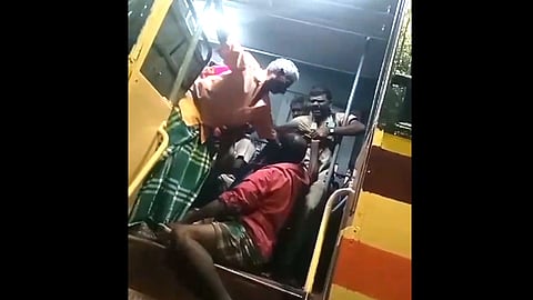 நடத்துநருடன் தகராறில் ஈடுபட்ட நபர்