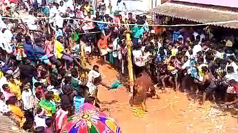 அனுமதியின்றி நடத்தப்பட்ட எருதாட்டம்