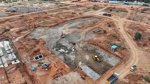 மதுரை எய்ம்ஸ் மருத்துவமனை பணிகள் கழுகு பார்வை