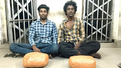 கஞ்சாவுடன் தப்ப முயன்ற இரு இளைஞர்கள் கைது