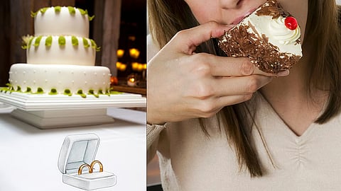 chniese boyfriend hides ring inside cake during surprise wedding proposal