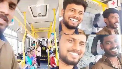 அரசு பேருந்தில் ரீல்ஸ்