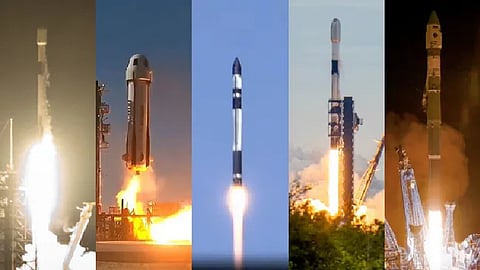 விண்ணில் செலுத்தப்பட்ட ராக்கெட்கள்