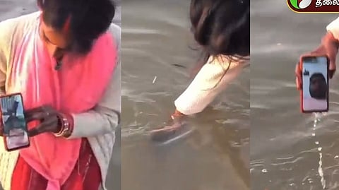 cellphone video from the maha umbh in prayagraj is going viral on social media