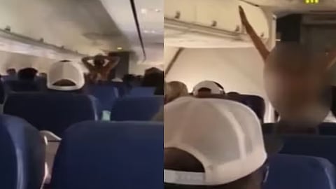 women passenger strips naked screams and runs for 25 minutes on usa flight