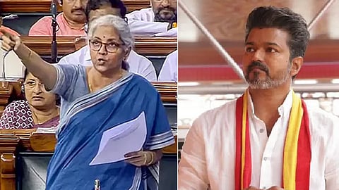 tvk leader reacat on nirmala sitharamans speech