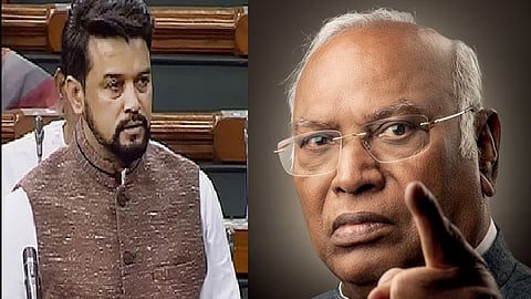 anurag thakur and mallikarjun kharge clash on waqf bill