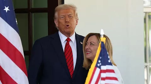 usa president donald trump italian pm georgia meloni meet