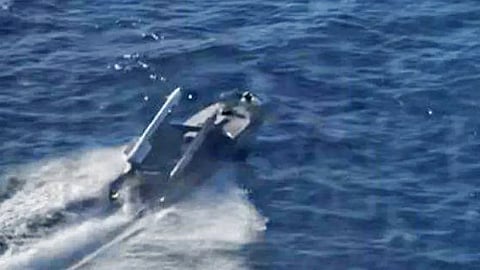 worlds first ukrainian naval drone launching air to shoot down russian missile