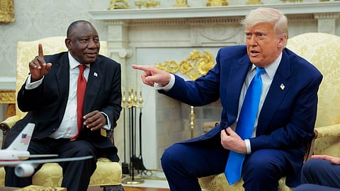 Donald Trump clashes with South Africas presdient Cyril Ramaphosa