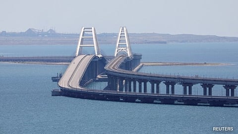 ukraine says it hit russias bridge to crimea with underwater explosives