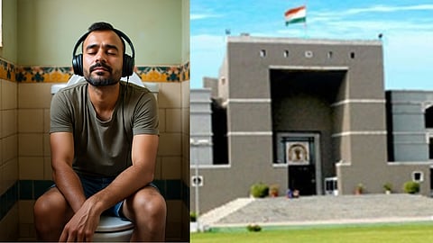 gujarat court fines man rs 1 lakh for attending proceedings from toilet
