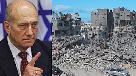 former israeli PM says on gaza humanitarian city