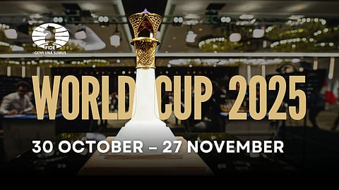 WORLD CUP CHESS to be played in India from 30 October to November 27