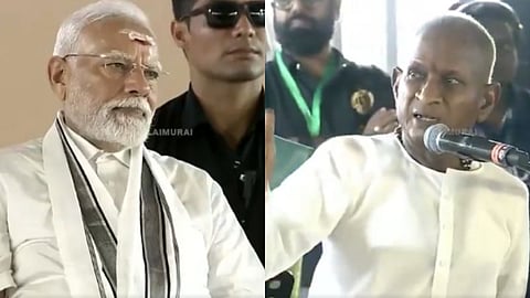 pm modi enjoyed listening to musical performance of Ilaiyaraaja from ariyualur