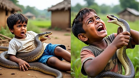 two year old bites cobra in bihar boy survives snake dies