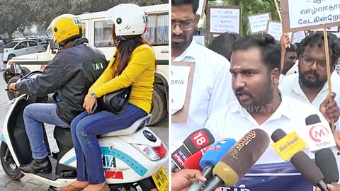 பைக் டாக்ஸிக்கு எதிரான போராட்டத்தில் பெண்கள் குறித்து அவதூறு பேச்சு