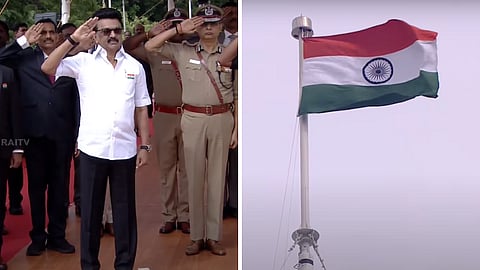 சென்னை செயிண்ட் ஜார்ஜ் கோட்டை கொத்தளத்தில் தேசியக் கொடி ஏற்றினார் முதல்வர்