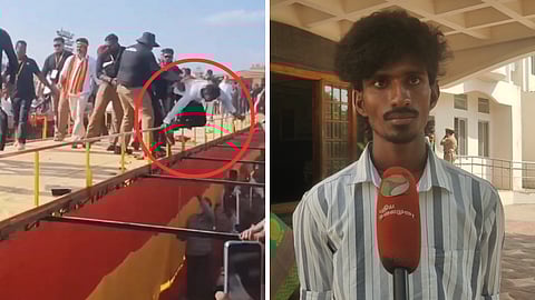 பவுன்சரால் தூக்கிவீசப்பட்ட இளைஞர்