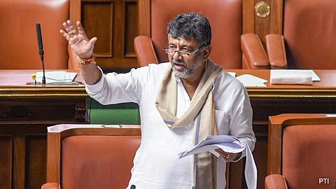 karnataka deputy cm dk shivakumar apologises for singing RSS anthem sung