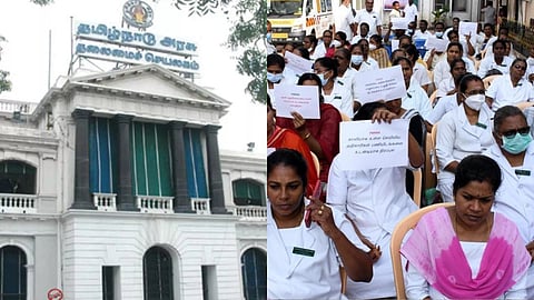 Nurses protest demanding permanent employment