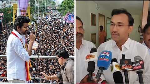 tvk arunraj interview on chief vijay karur visit