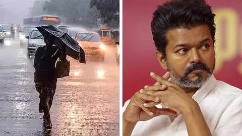 மழை, தவெக தலைவர் விஜய்